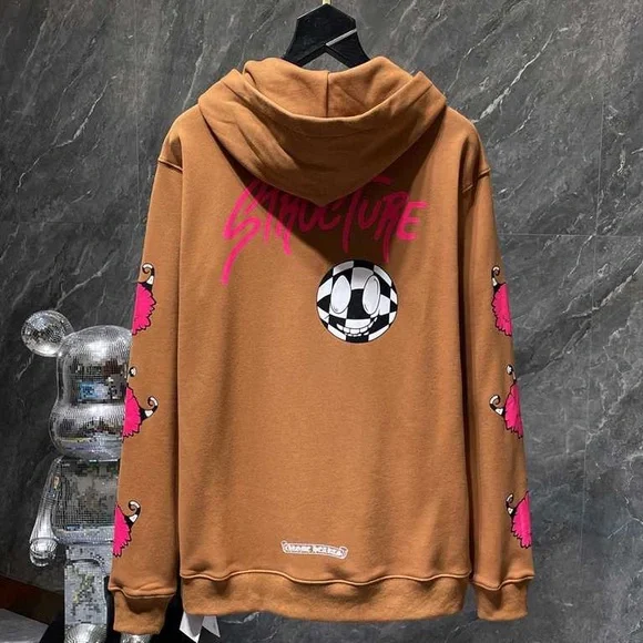 Chrome Hearts Marty Boy Tan Hoodie with Pink Graphics - Picture 1 of 9